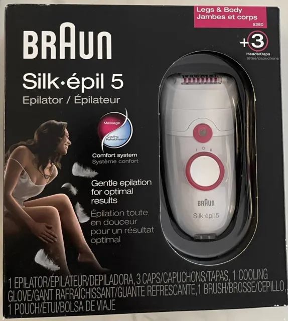 Depiladora eléctrica depiladora de 5 potencias Braun 5280 Silk-Epil para mujer