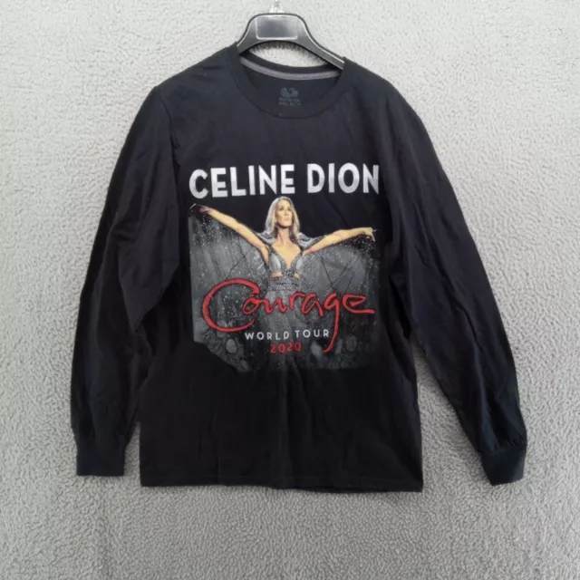 Celine Dion Shirt Womens Medium Black Courage World Tour 2020 Concert Tee