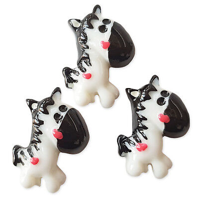 3pcs Carino Zebra resina KAWAII Flatback Cabochon Abbellimento PANNA Craft 