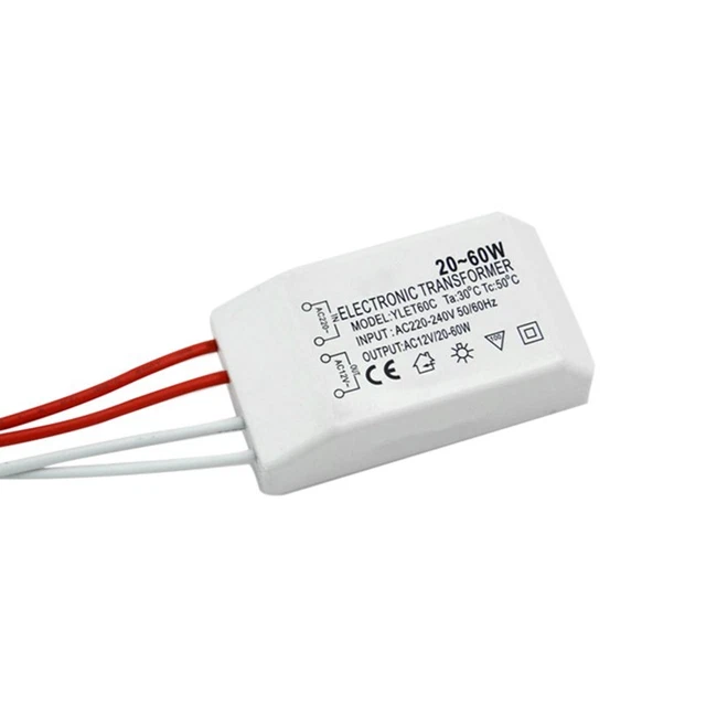 Transformateur électronique 220V Vers 12V - Puissance 20-60W, Neuf Sous Emballage