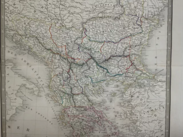 Greece Balkans 1837 Andriveau-Goujon Large Antique Map 19Th Century 3