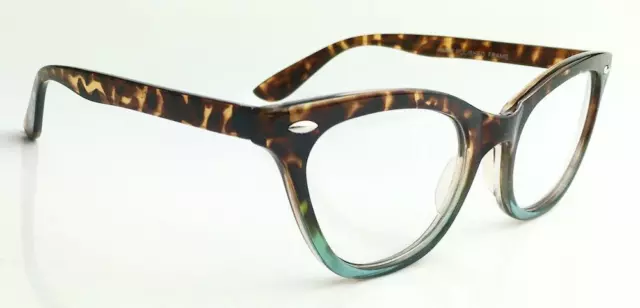 Cat Eye Gradient Tortoise Blue Pink Frame Clear Lens Women Eyeglasses Glasses 3