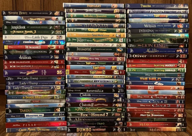 Massive Animated Movies- Walt Disney & Disney Pixar DVD Collection -YOU PICK!