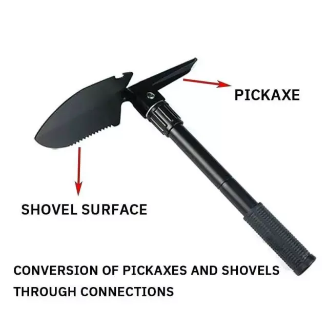 Army Military Folding Spade Shovel Pick Axe Camping Mini Survival Tool 4x4 UK 2