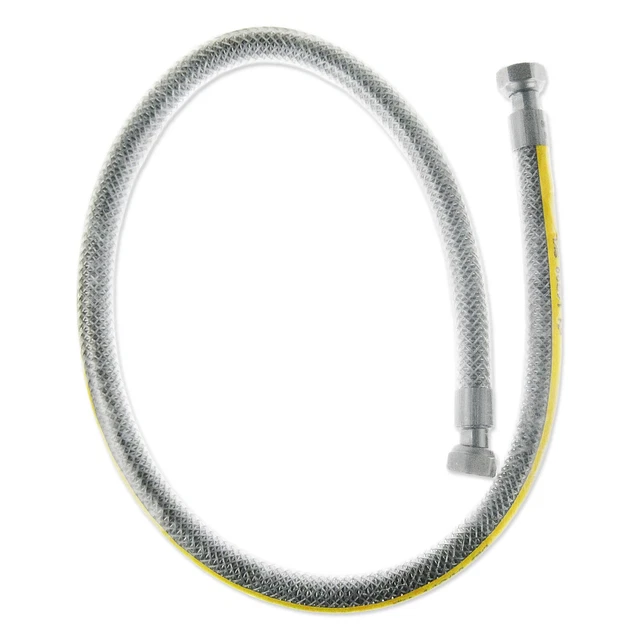 Tubo Flessibile Per Gas Femmina-Femmina 1/2″ L=500 Mm – Conforme EN 14800, Acciaio Inox AISI 304L Con Treccia AISI 304, Guaina PVC Giallo Ignifugo Per Cucine A Gas