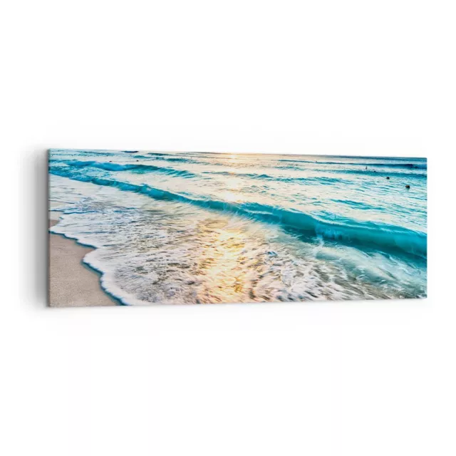 Impression sur Toile 140x50cm Tableaux Image Photo mer vague plage Decoration