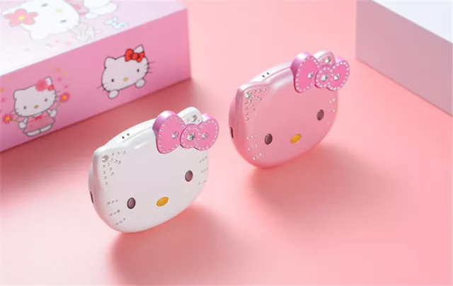 Entsperrt  Hello Kitty K688 Flip Nettes Mini-Handy für Frauen Mädchen Dual Sim