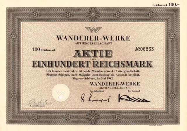 Wanderer Werke AG - 2 x - Deutscher Hersteller Kraftfahrzeuge - Schönau 1942 - 2