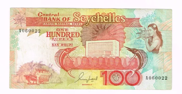 1989 SEYCHELLES 100 RUPEES NOTE - p35 VF+