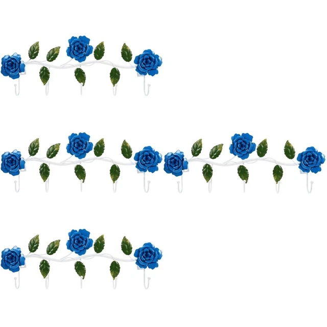 4 un. llaves montadas en pared ganchos estante con forma de flor ganchos colgantes hogar baño