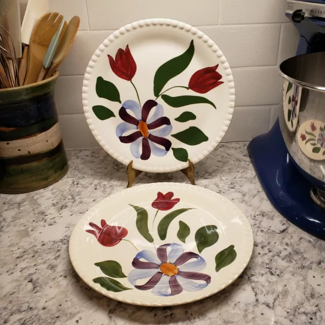 Blue Ridge Southern Pottery Rutledge Whirligig Dinner Plate Set Lot Vintage READ