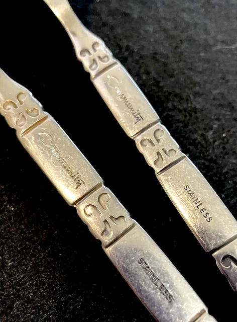 2 Oneida Community MADRID Stainless Flatware Serving Spoons NO Black 1 Pierced 5