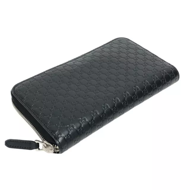 GUCCI ROUND ZIPPER Long Wallet 544473 Black Guccisima Leather Ladies ...