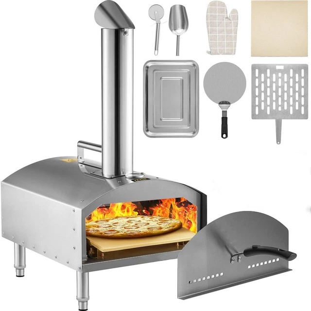 Brand 12 Wood Fired Pizza Oven, Outdoor Stainless Steel Pizza Oven With