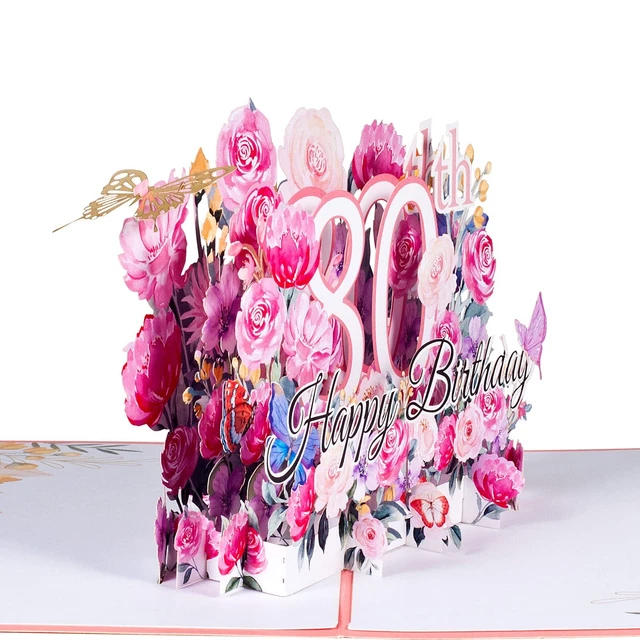 Biglietti di auguri pop-up 3D per compleanno 60 anni, colore