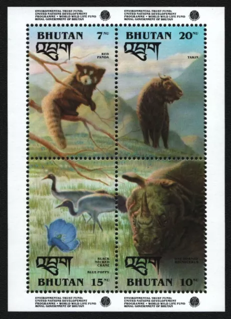 Bhutan 1993 - Mi-Nr. Block 349 ** - MNH - Wildtiere / Wild animals