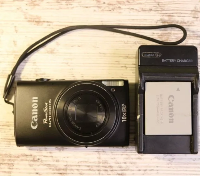Canon PowerShot ELPH 330 HS / IXUS 255 HS 12.1MP Digital Camera Black FOR PARTS