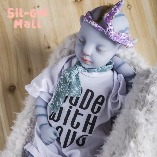 18.5" Handmake Art Dolls Full Platinum Silicone Baby Dolls Reborn Newborn Girl