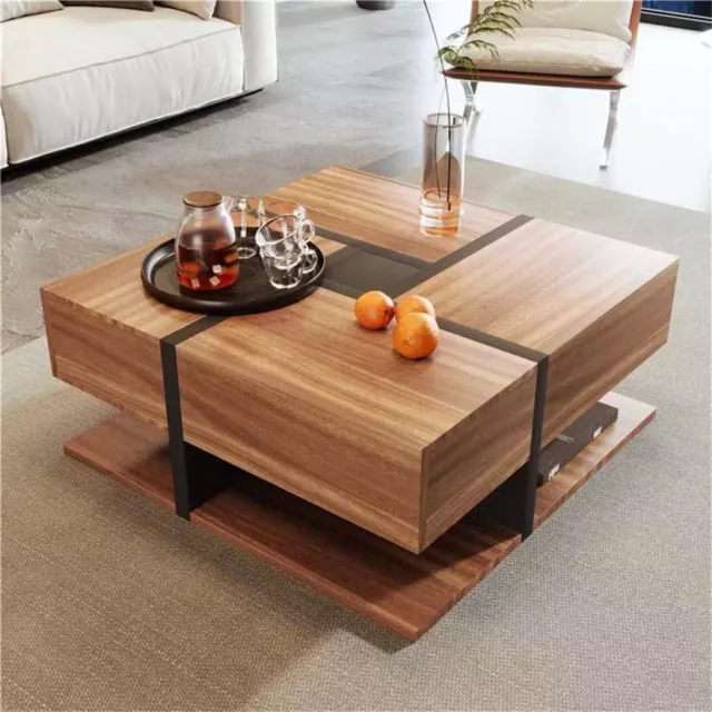 Coffee Table With 4 Drawers Woodeffects Side Table Modern Living Room Furniture