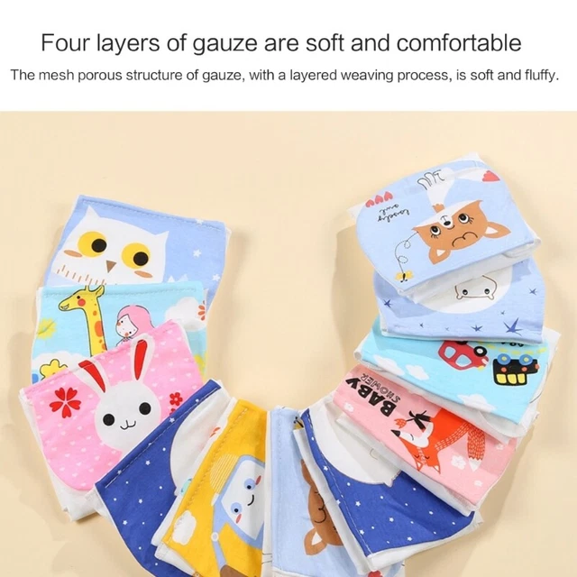 Baby Washcloths Natural Muslin Cotton Face Towel 9x12inch Kindergarten 3