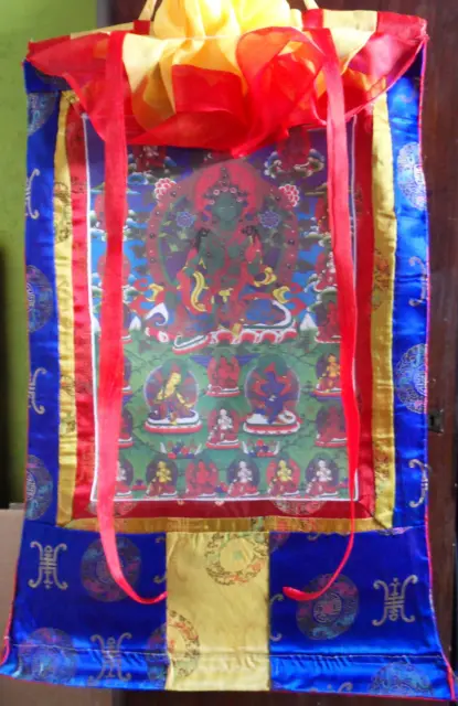 Thangka Grüne Tara, Syamatara Tibet Buddhismus bouddha green Tara verte