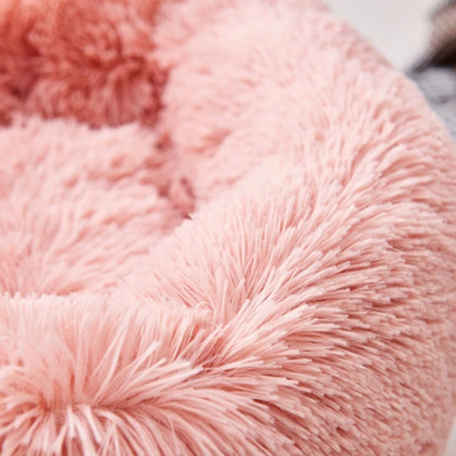 Donut Plush Pet Dog Cat Bed Fluffy Soft Warm Calming Bed Sleeping Kennel Nest 6