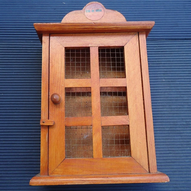 PETITE ARMOIRE À Clefs Murale Bois Vintage 22,5 x15 x 6 Cm 225 Grs