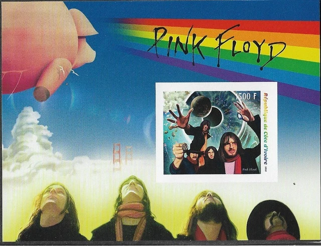 Pink Floyd Stamps Special Imperforate  Min Sheet Mnh Rock Music Ivory Coast