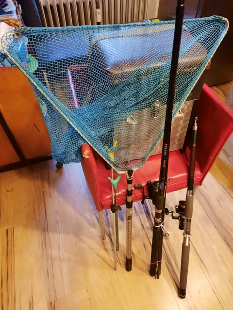 Angelcombo, Kiepe, 2 Ruten mit Rolle, Unterfangkescher, Ständer!