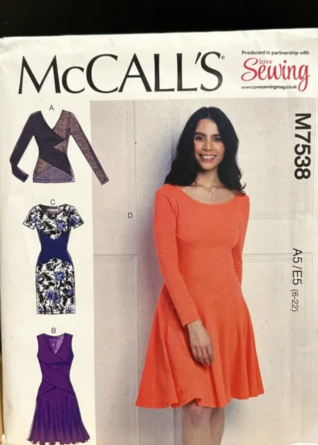 McCall’s M7538 Dress Size 6-22 Sewing Pattern