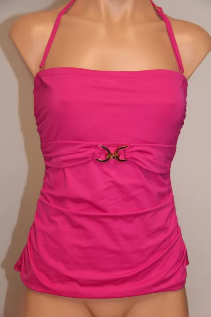 NWT Michael Kors Swimsuit Tankini Top Size M Radi-Pink Underwire