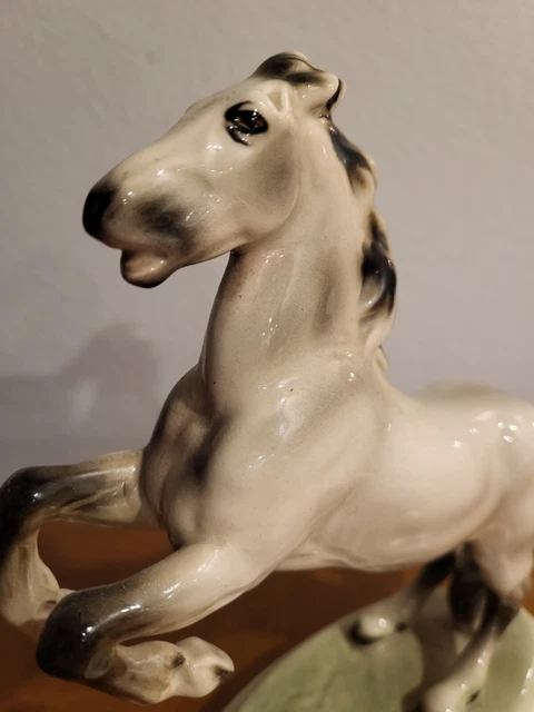 Vintage Keramos Rearing Horse Figurine Vienna Austria Ceramic Porcelain  8" 7