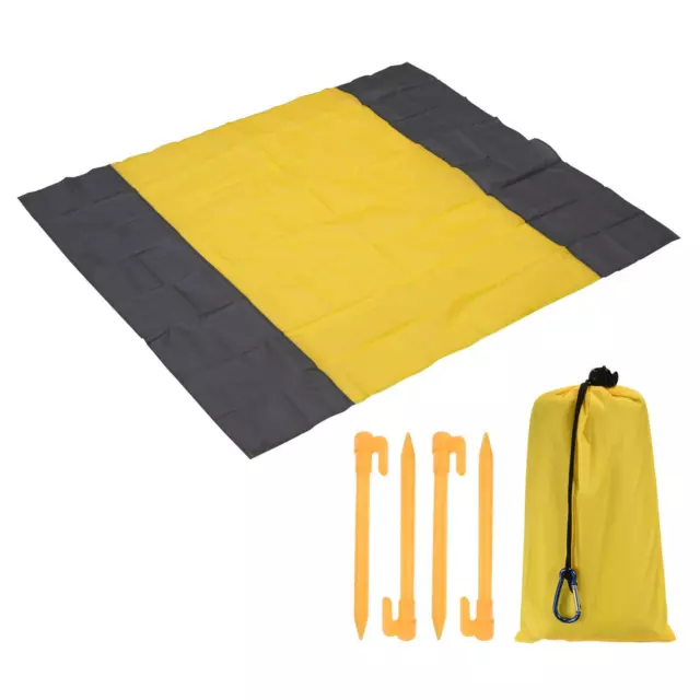 59" x 57" Manta de Playa, Impermeable Picnic Estera para Campamento, Amarillo