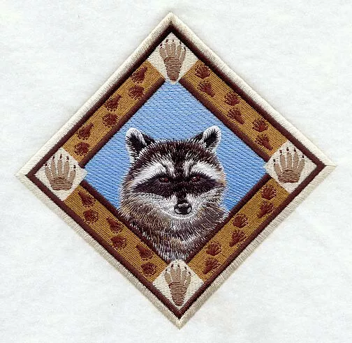 Embroidered Ladies T-Shirt - Raccoon Track Diamond D1500 Size S - XXL