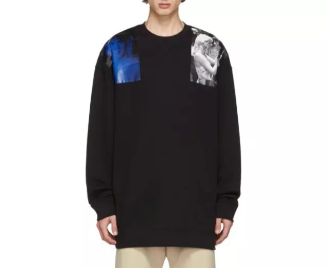 Raf Simons Black Oversized Patches Sweatshirt Size M
