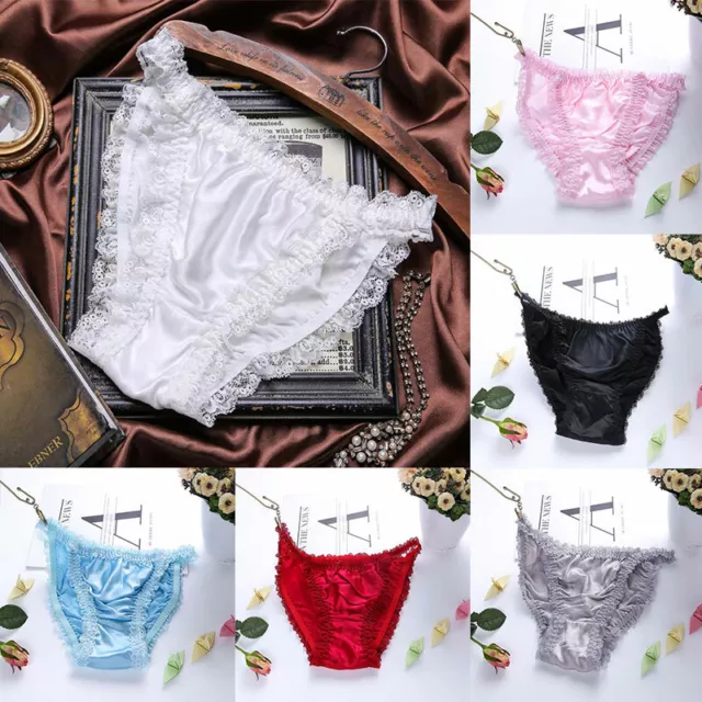 Womens Sexy Silk Lace Panties Soft Satin Knickers Lingerie Briefs Underpants 1319 Picclick Au