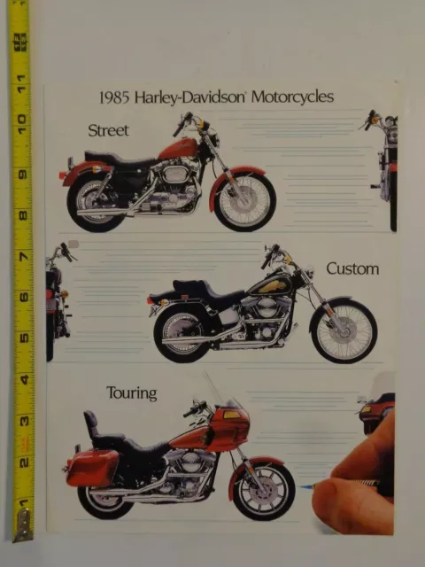 NOS oem Harley Davidson 1985 sales Brochure FXRT fxst FLTC flh Low Rider Glide