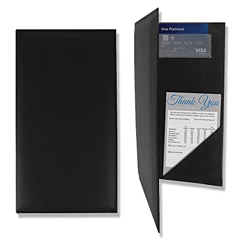  Leatherette Guest Check Presenters for Set of 20 | 5.5W x 10H | Black