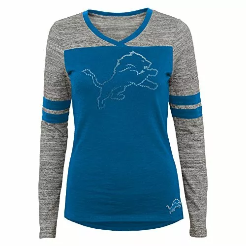 Outerstuff NFL Junior Girls Secret Fan Long Sleeve Football Tee, Detroit Lion...