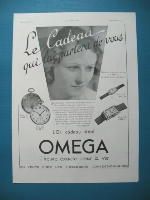 Publicite De Presse Omega Montre Horlogerie Cadeau Qui Parle Ad 1933