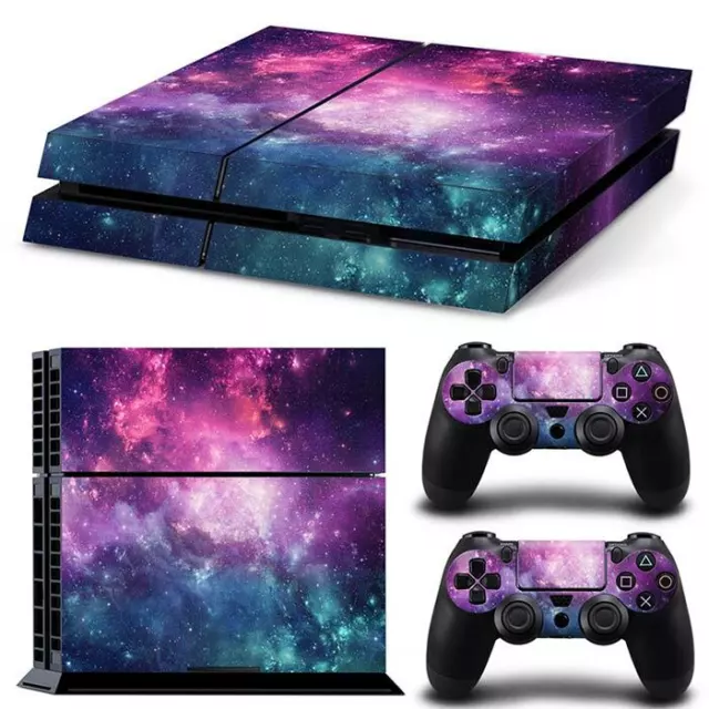 PS4 Playstation 4 Purple Nebula Console Skin Decal Sticker 2 Controller Stickers