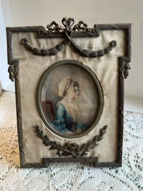 Antique Victorian Gold Gilt Ormolu Lady Portrait Picture Frame