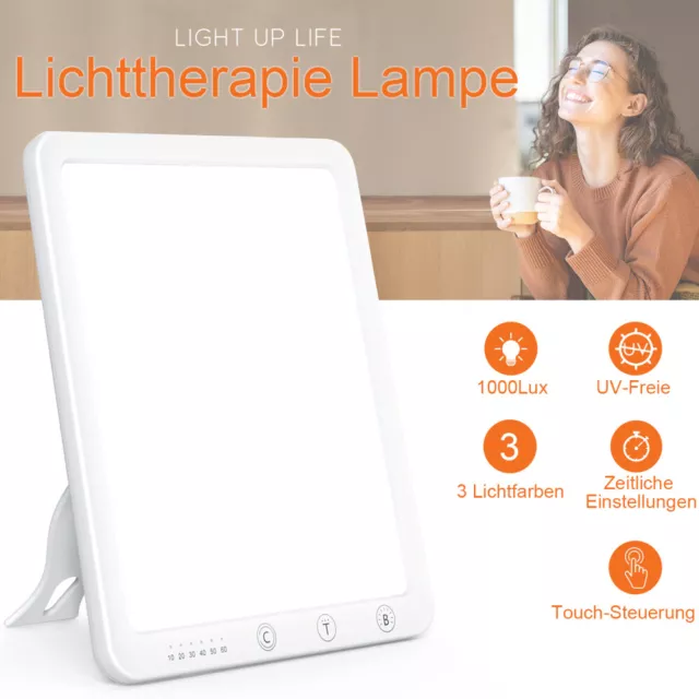 SAD Tageslichtlampe 10000 LUX LED Lampe Lichttherapie Dimmbar Timer tageslicht