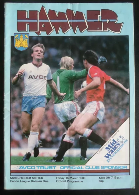 West Ham United v Manchester United      15-3-1985