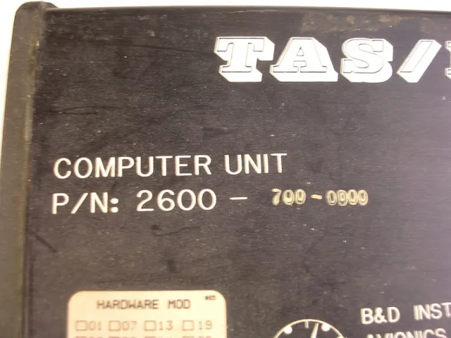 B&D Instruments  Tas / Plus Computer Unit # 2600-700-0000  As Removed