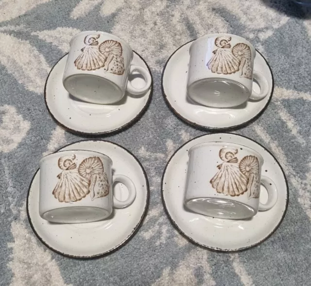 VTG Midwinter Stonehenge Seascapes set of 4 teacups and saucers as new condition