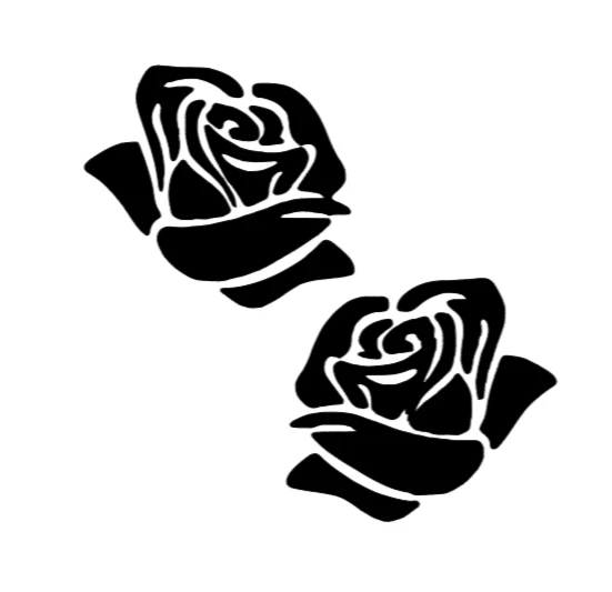 Rose Flower 2 Pack Decal Sticker Window VINYL DECAL STICKER Car Laptop
