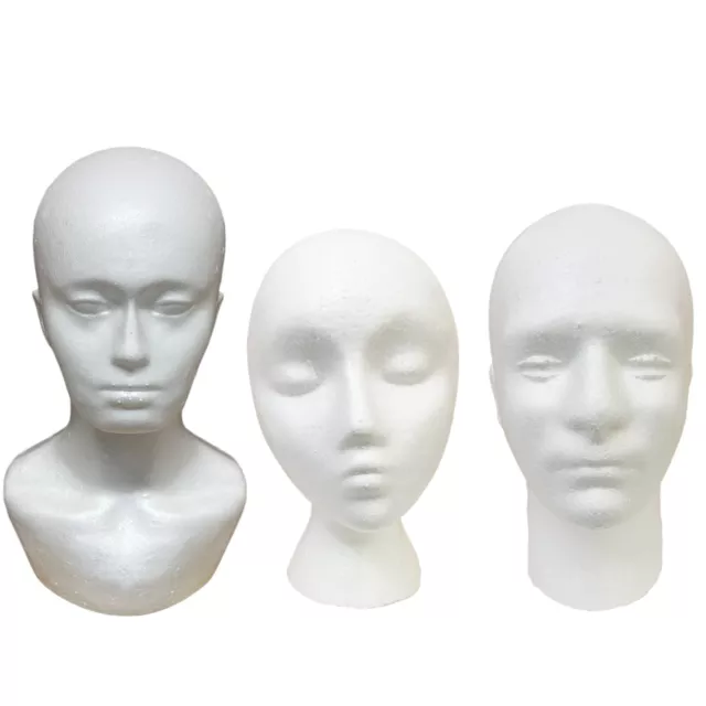 Polystyrene Foam Head Mannequin Wig's Display Head Female / Male