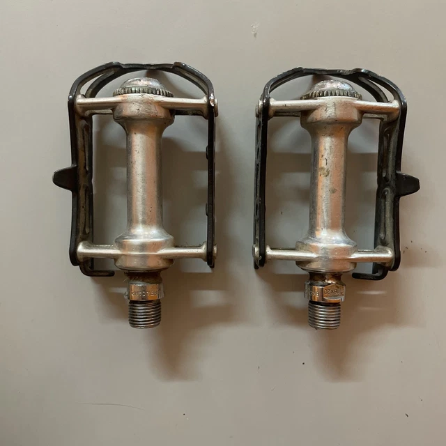 Pédales De Vélo De Route Vintage Campagnolo Record Grises - Attache Type Look, Parfaites Pour Un Rétro-build