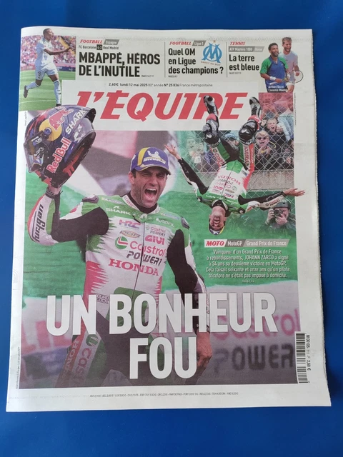 L'Equipe Du 12 Mai 2025 - Edition Spéciale MotoGP (Zarco), Mbappé, OM Et Plus